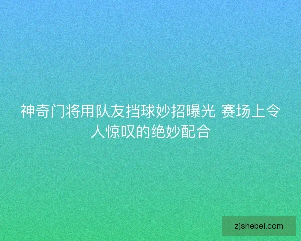 神奇门将用队友挡球妙招曝光 赛场上令人惊叹的绝妙配合