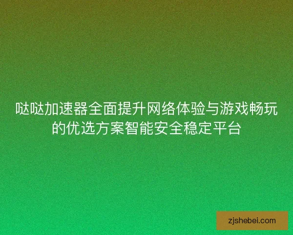 哒哒加速器全面提升网络体验与游戏畅玩的优选方案智能安全稳定平台